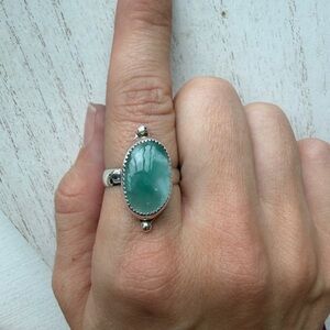 Green sterling silver Ring